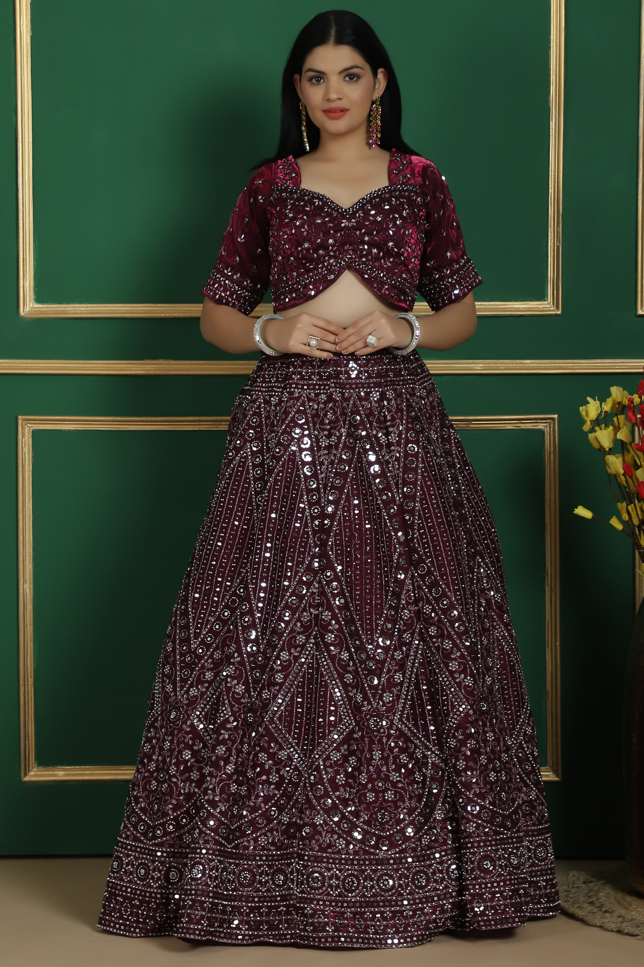 Designer Hand Embroidered Lehenga Choli