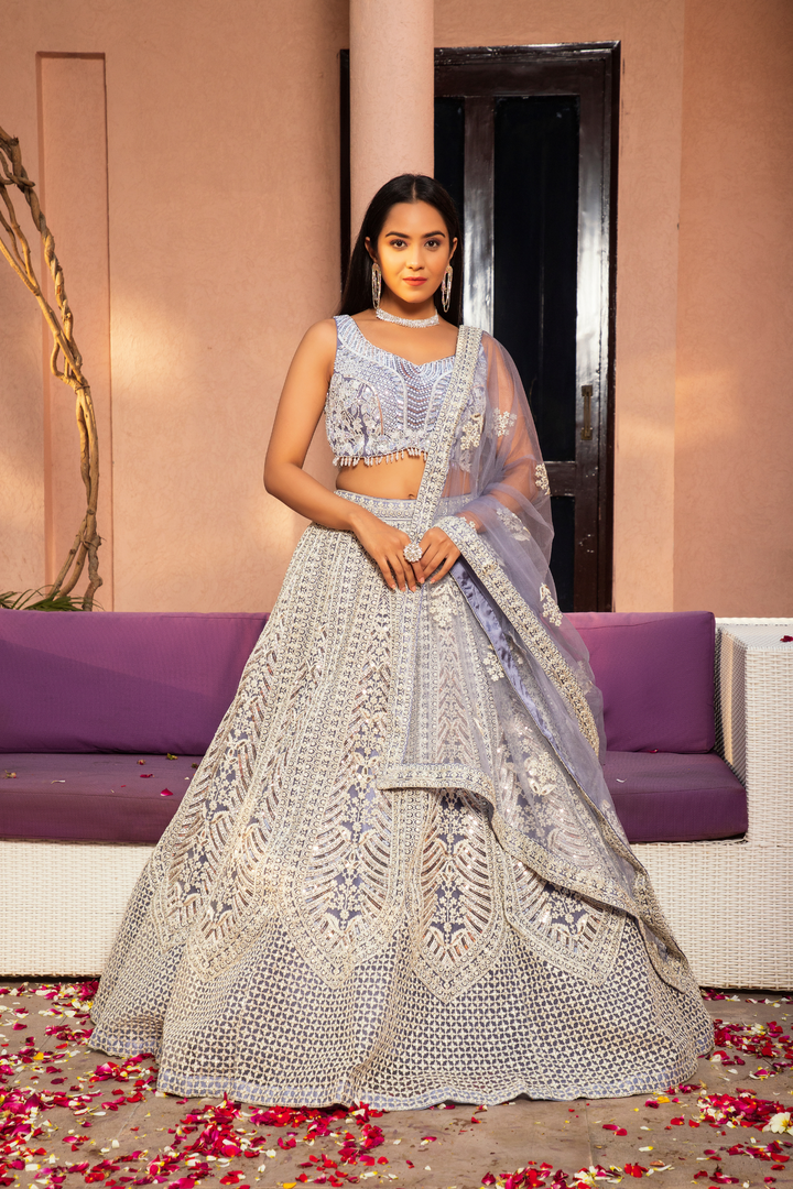 Light Purple Graceful lehenga choli with dashing look