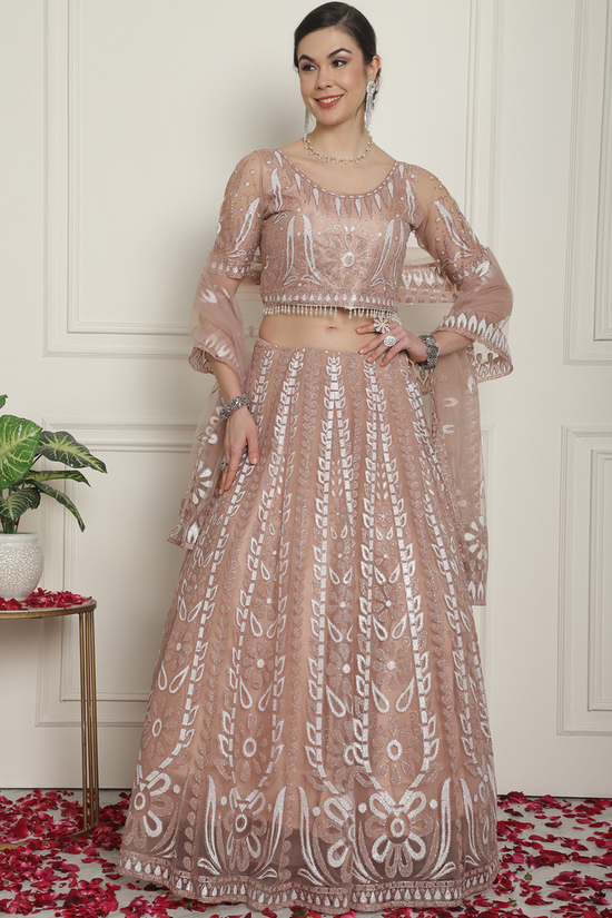 Girlish Peach Designer Lehenga Choli