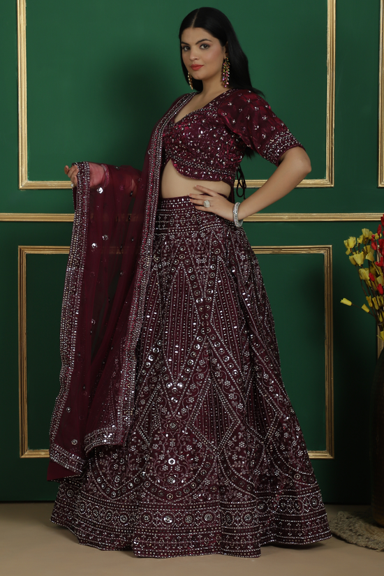 Designer Hand Embroidered Lehenga Choli