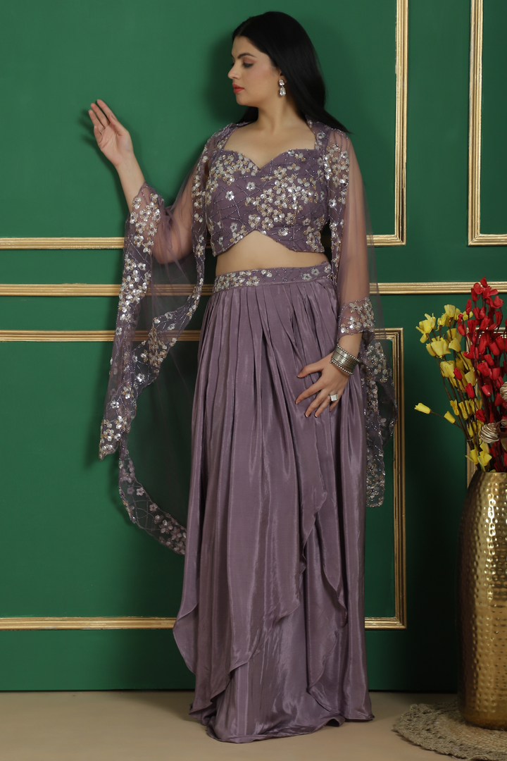 Designer Indo Western Dhoti Style Dress with shurg