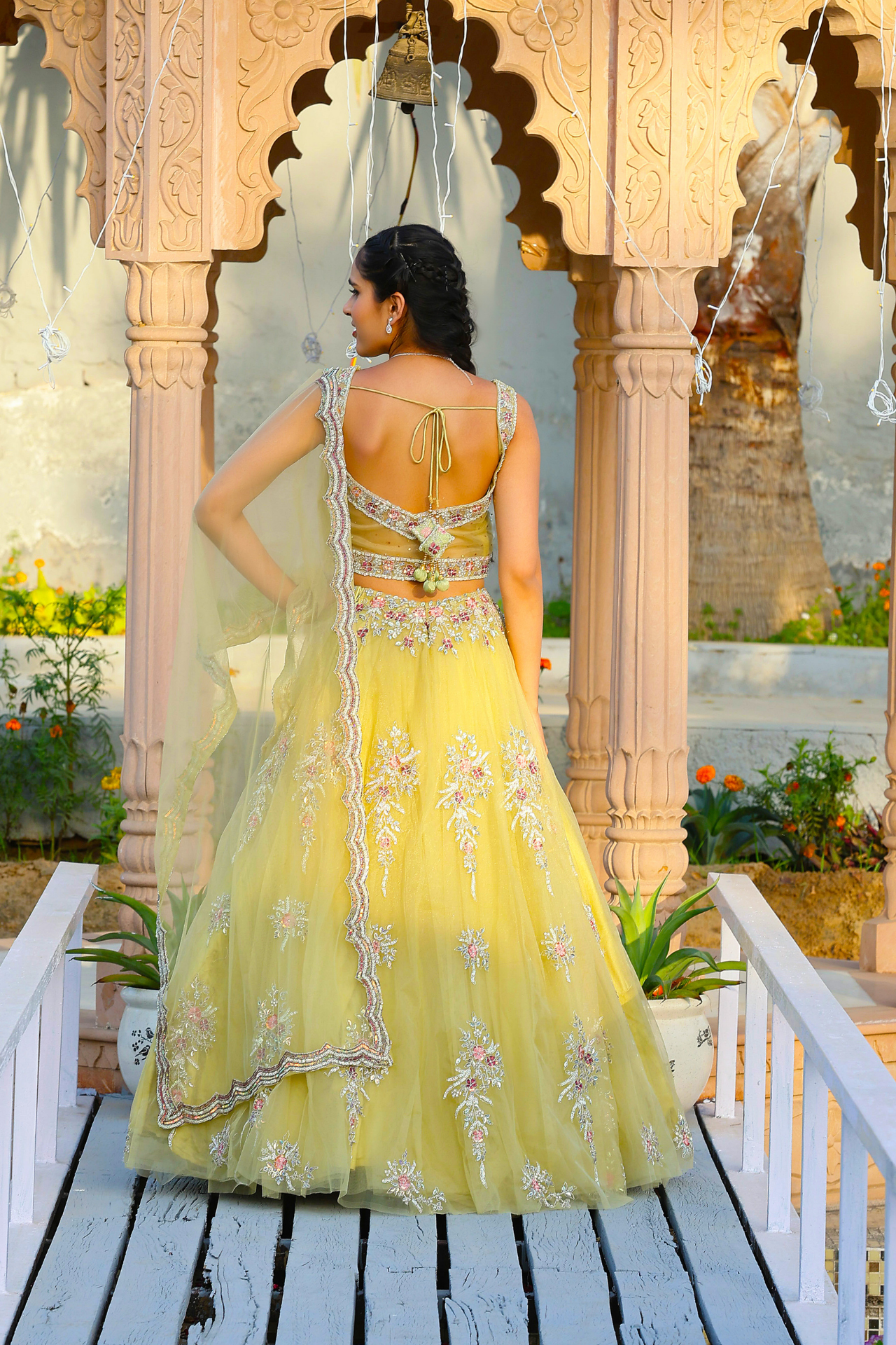 Translucent Lemon Beautiful Lehenga