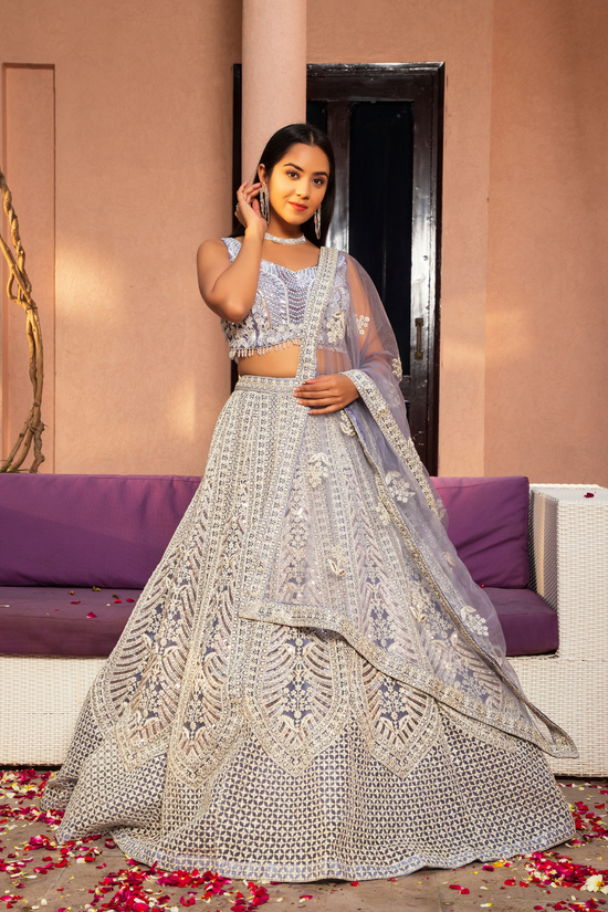 Light  Purple Graceful lehenga choli with dashing look