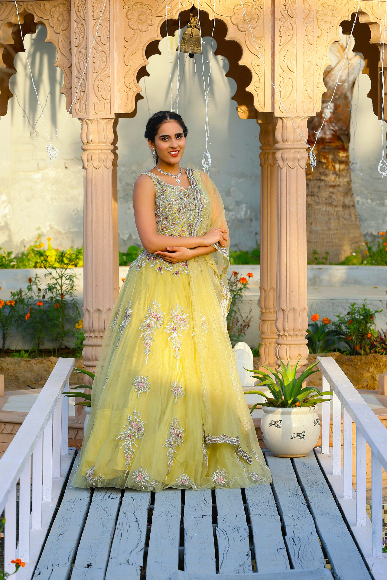 Translucent Lemon Beautiful Lehenga