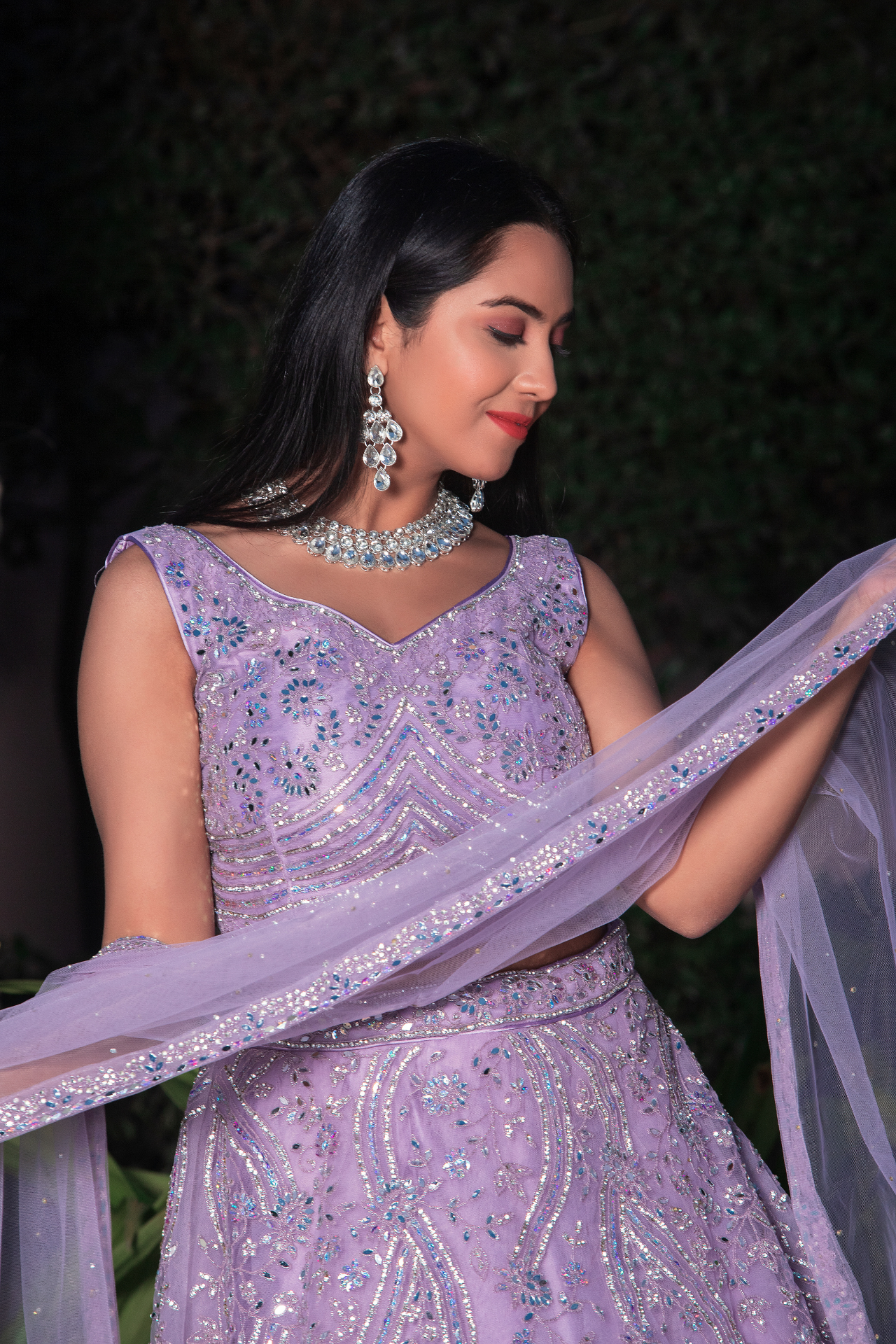 Lavender Moonlit Majesty Lehenga