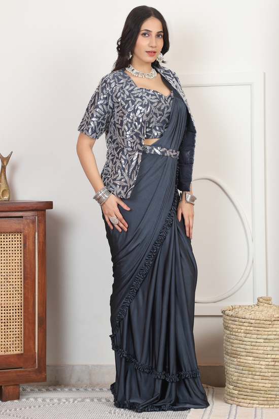 Drape Saree with shrug pattern