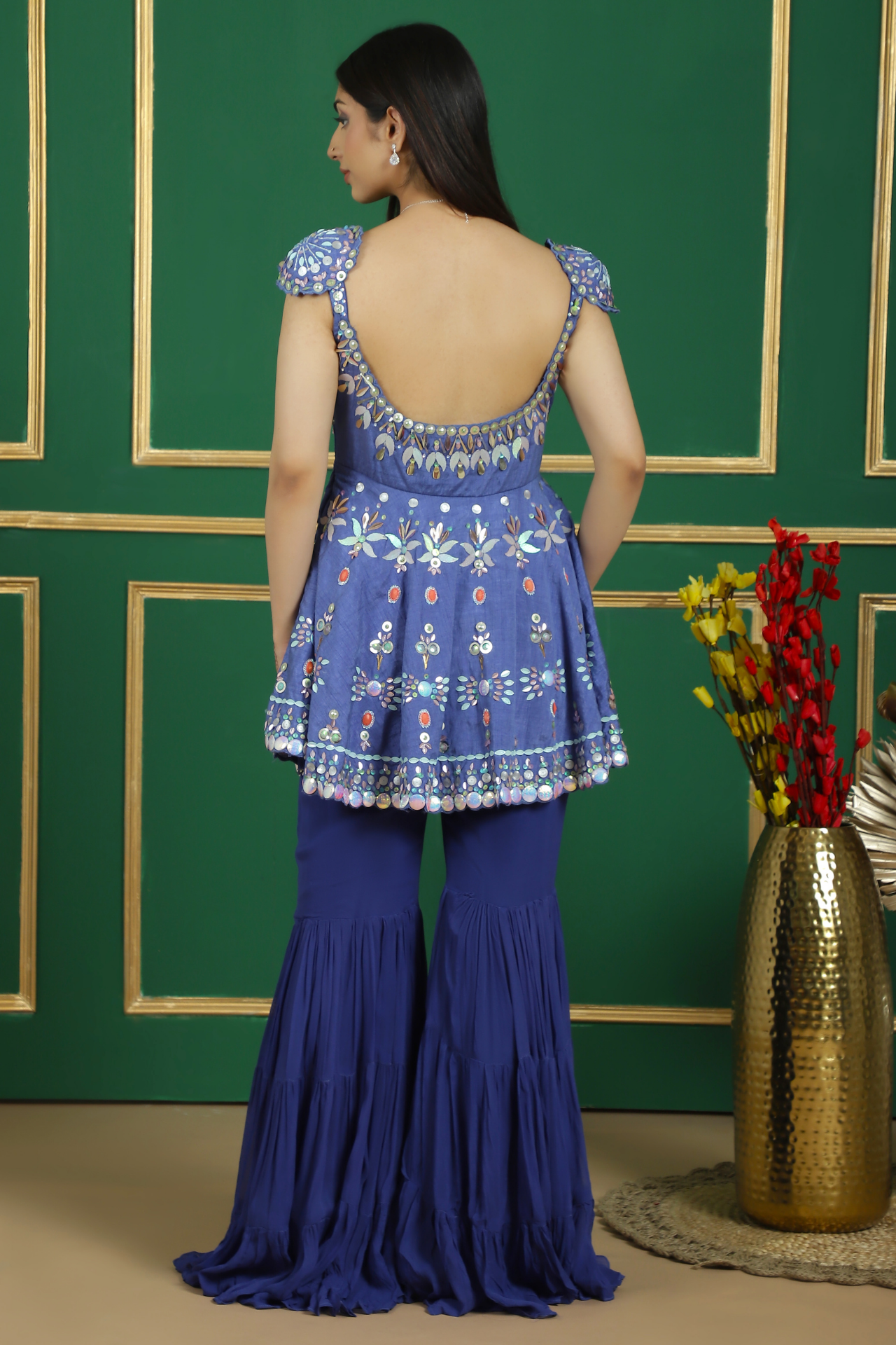 PDP Concept Peplum with Sharara Style Designer Dress