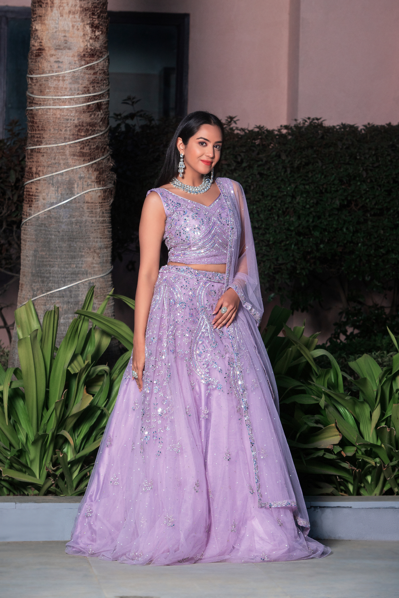 Lavender Moonlit Majesty Lehenga