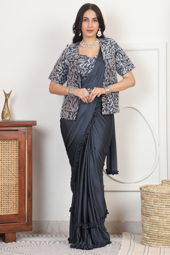 Drape Saree with shrug pattern