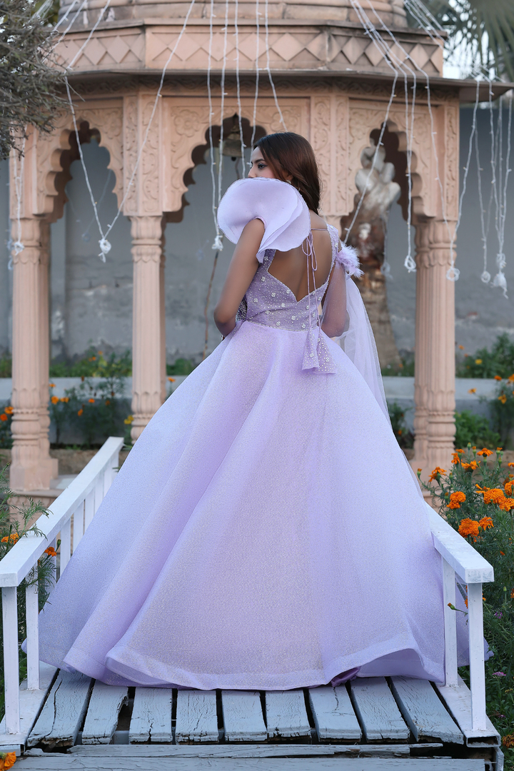 Bold Lavender Designer Gown