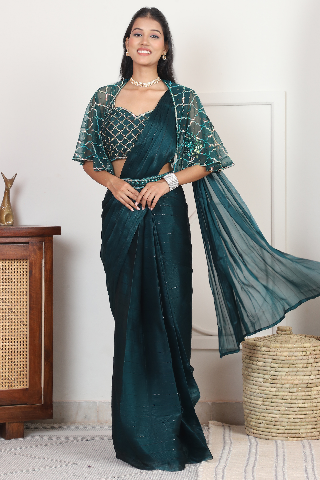 Berry Hue Drape Saree