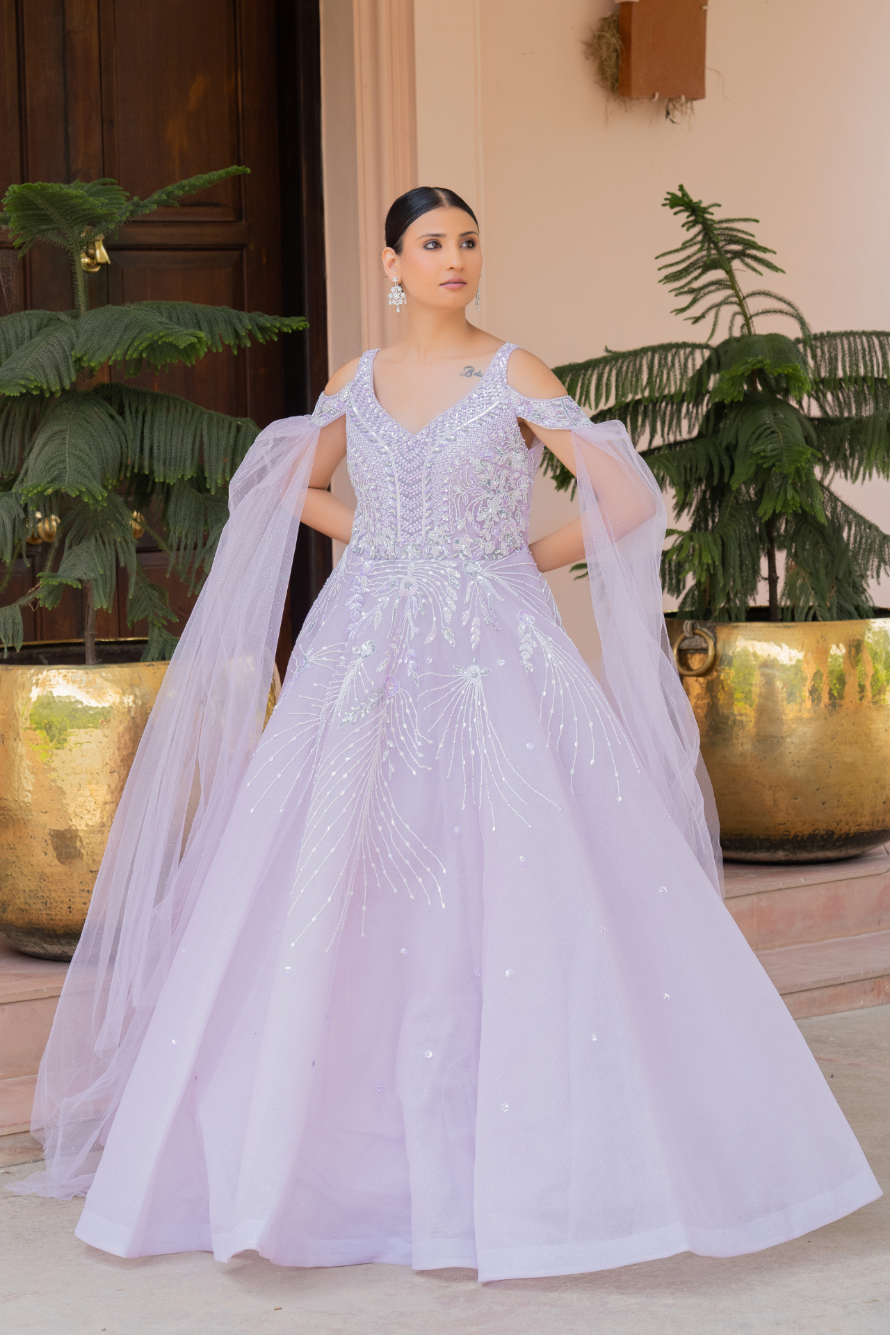 Girlish Pink Designer Ball Gown