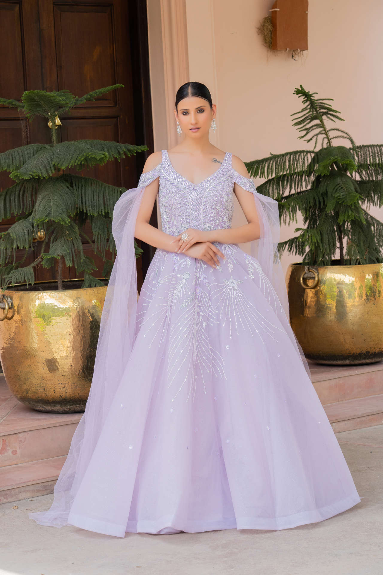 Girlish Pink Designer Ball Gown