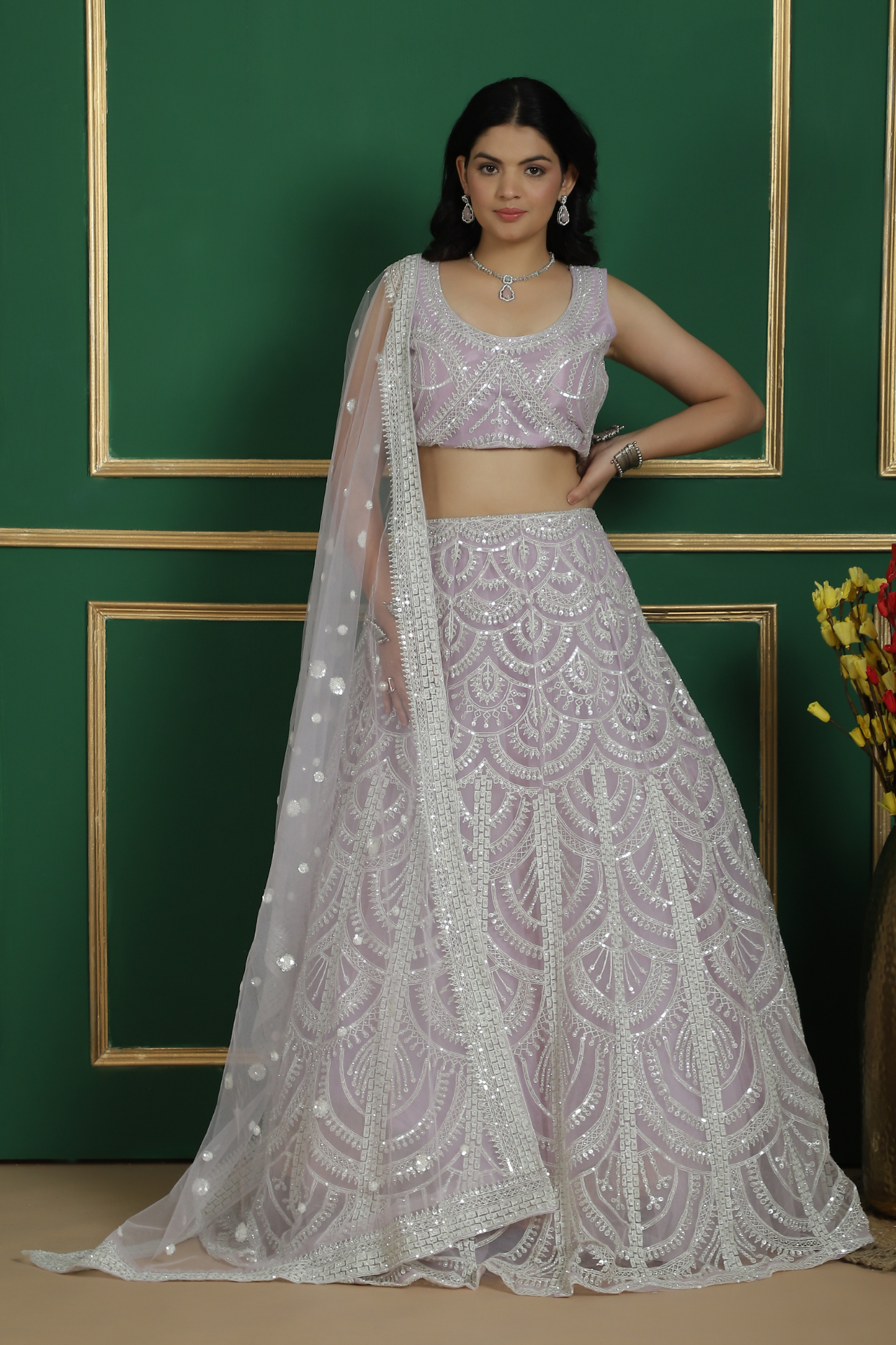 Designer Lehenga with Aari Work