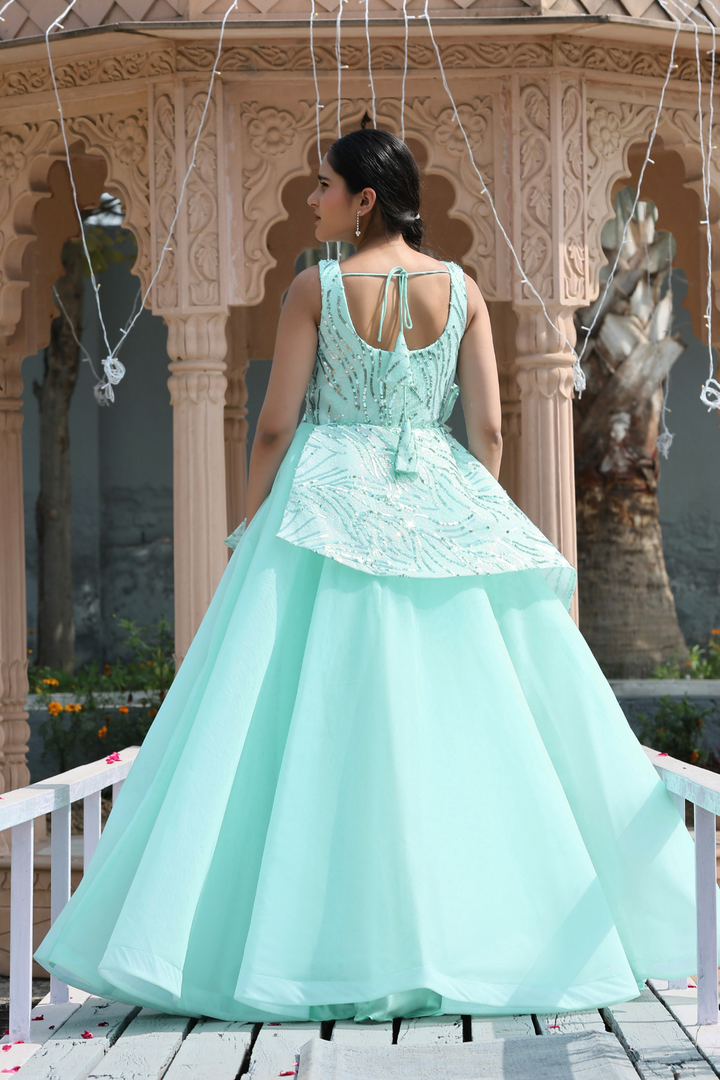 Sky Blue Pastel Beautiful Gown