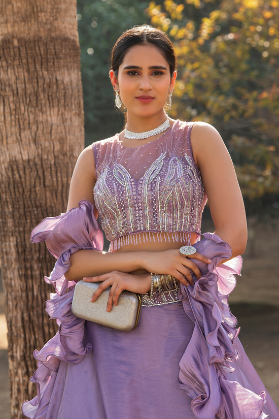 Dashing Onion Double layer Lehenga choli