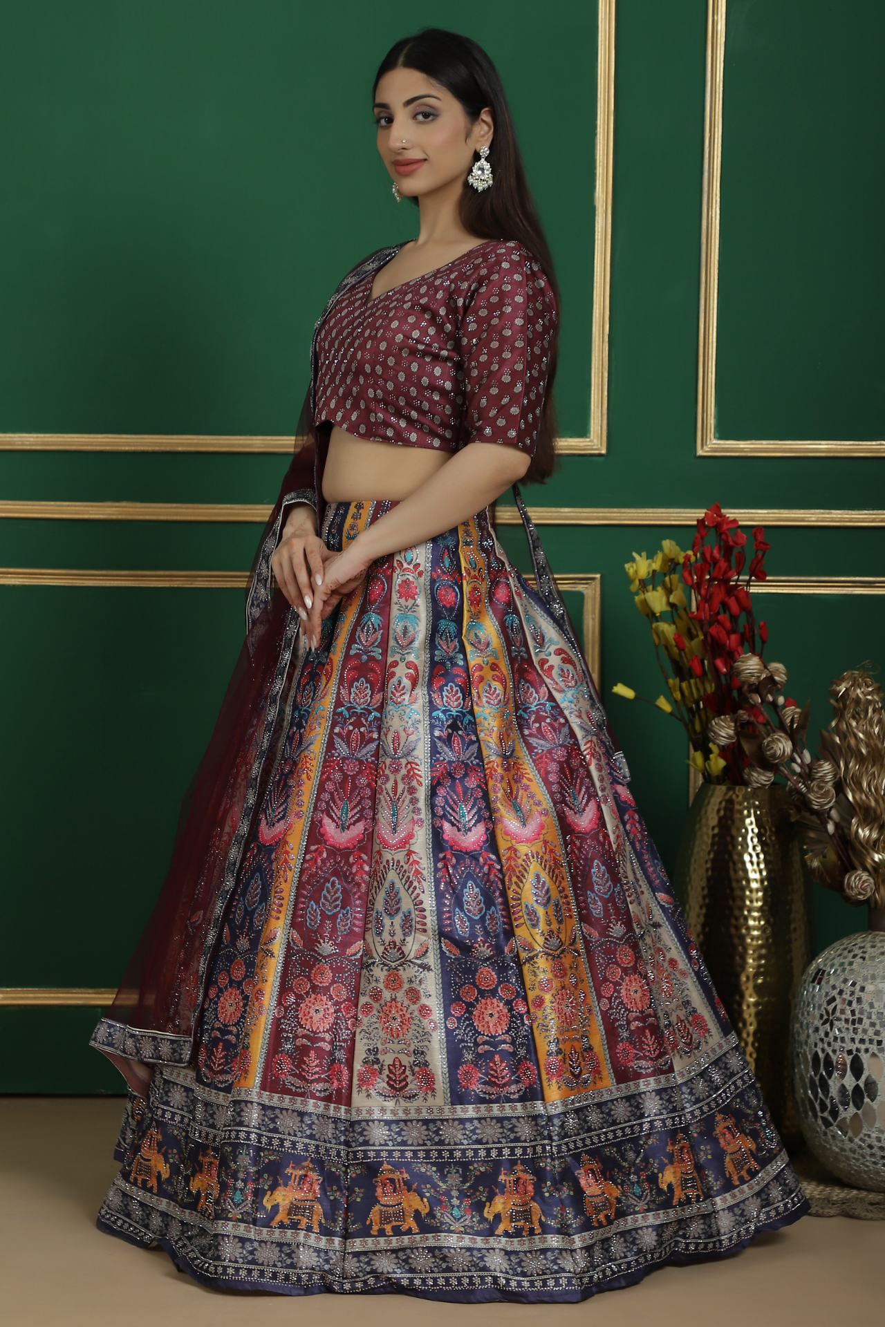 Multi Color Printed Lehenga Choli