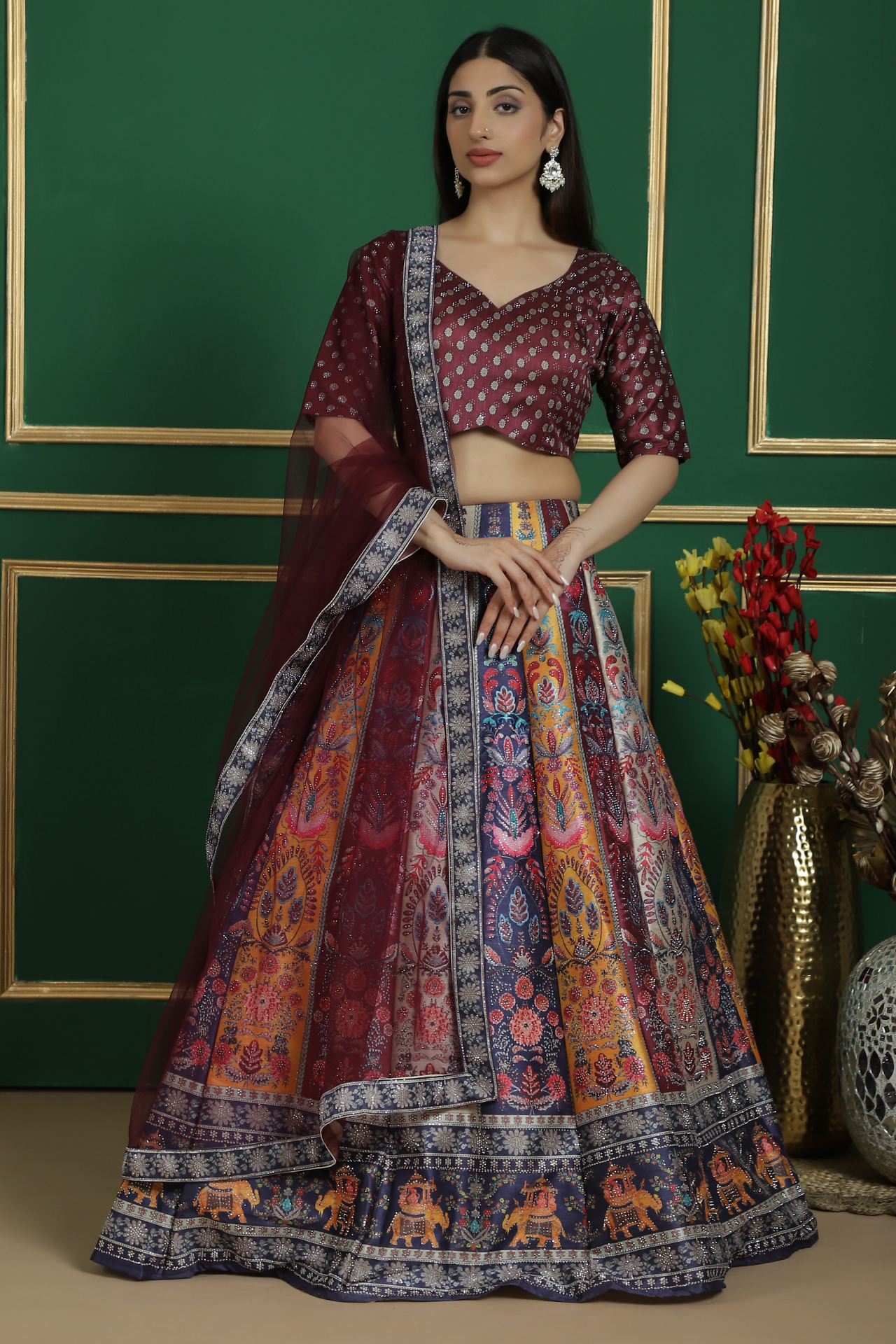 Multi Color Printed Lehenga Choli