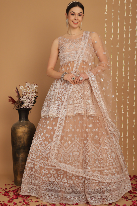 Peach Designer Lehenga