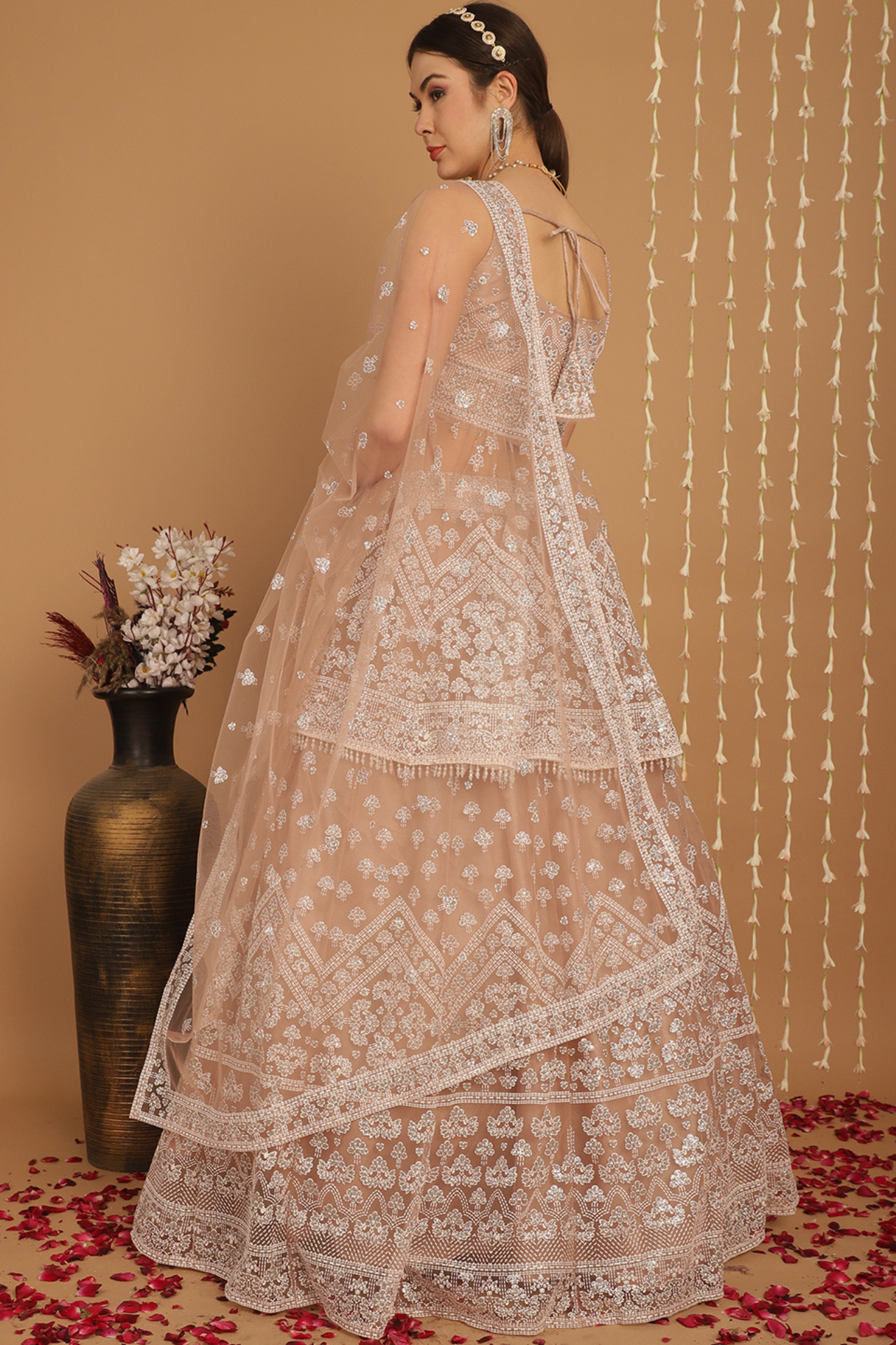 Peach Designer Lehenga