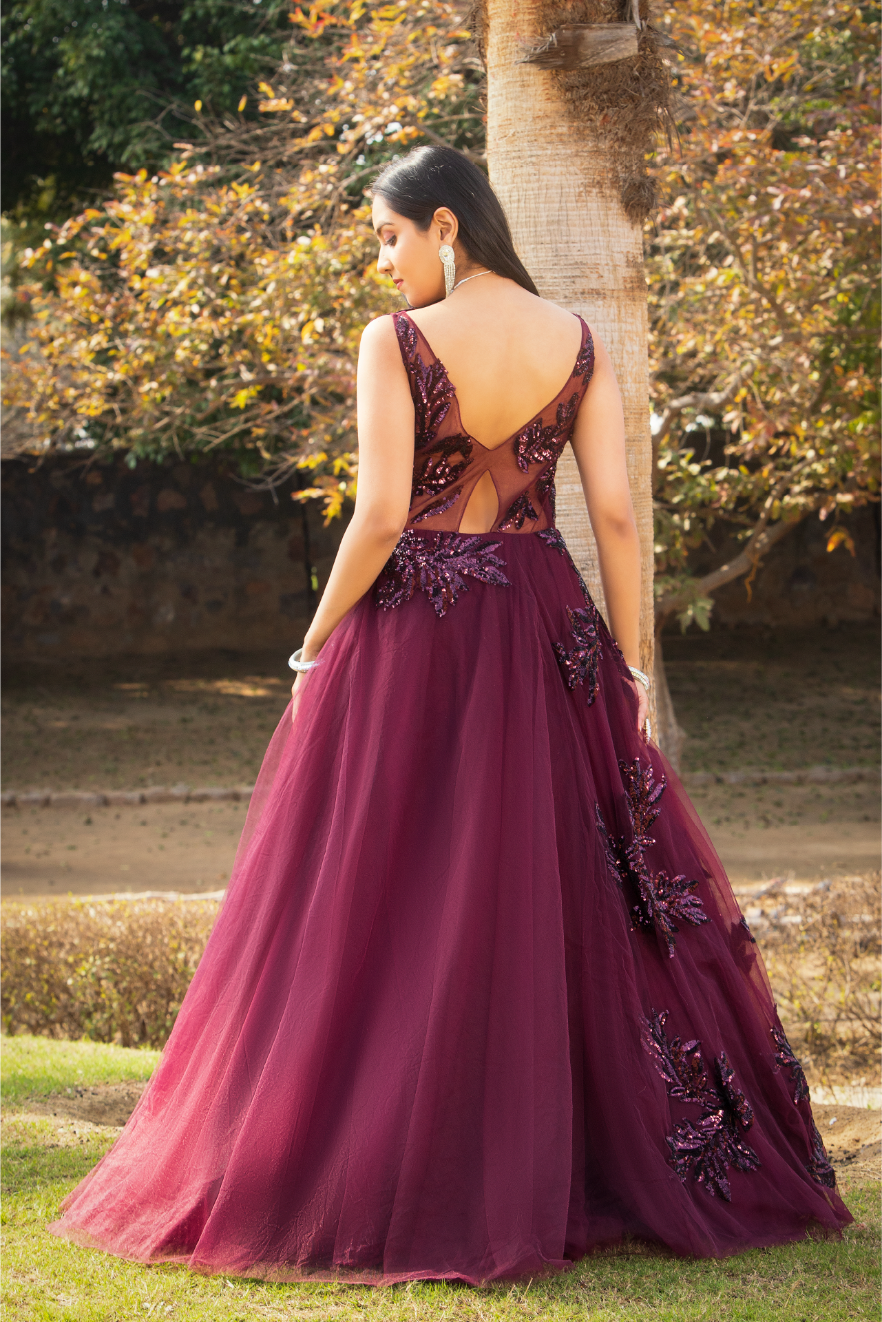 Brash Wine Party Wear Gown